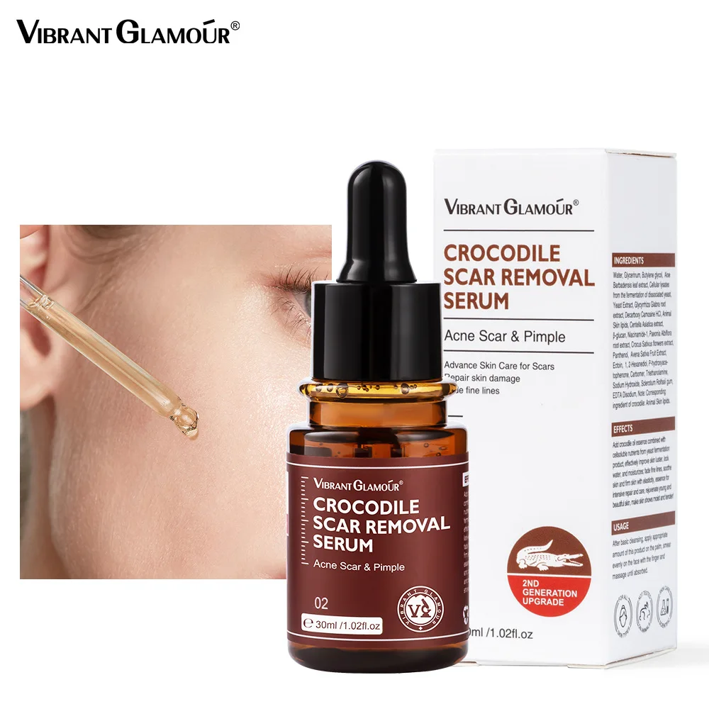 

VIBRANT GLAMOUR Crocodile Repair Scar Serum Acne Treatment Stretch Marks Removal Acne Scar Whitening For Spots Skin Care 30ml