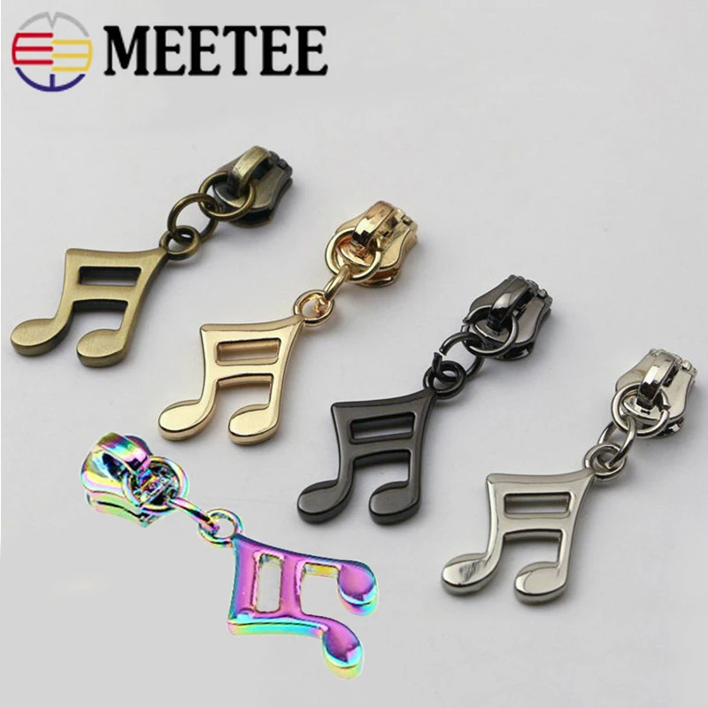 

Meetee 30Pcs 5# Zipper Sliders for Metal Zips Garment Repair Zip Head for Jacket Bag Sewing Replacement Kit Zippers Puller ZT048
