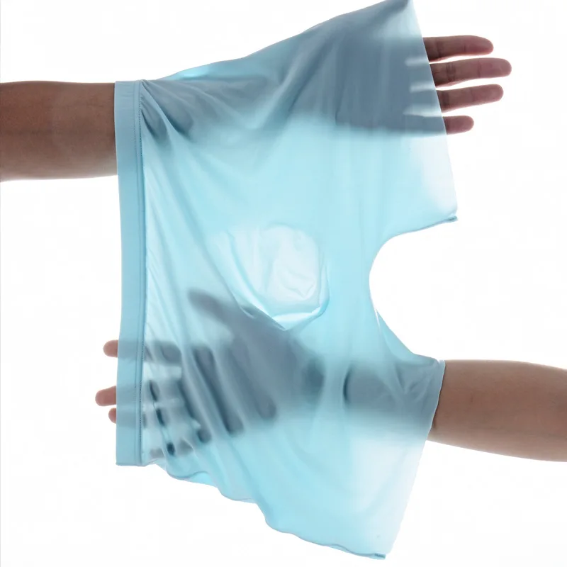 

1 piece of ice silk sexy boxer men's underwear ultra-thin breathable boxer shorts one piece ice silk seamless underwear