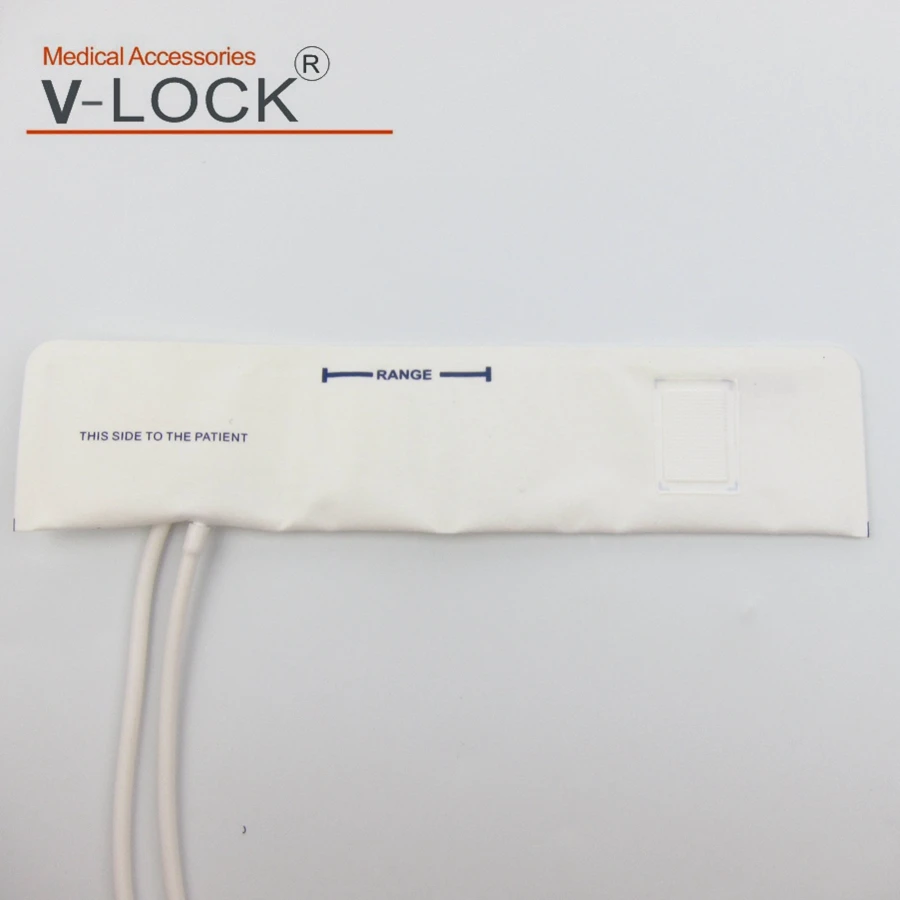 Disposable neonate arm blood pressure cuff without bladder Double tube Non woven fabric compsited PVC appearance coat |