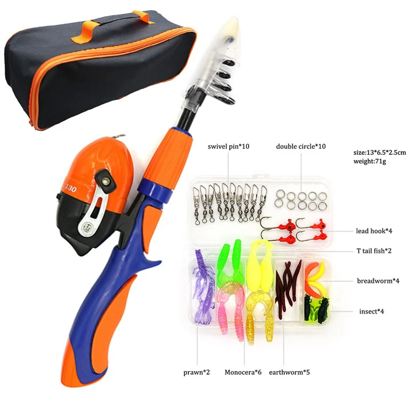 

Children 130cm Telescopic Fish Rod Plastic Retractable Pole for Kids Indoor Outdoor Fun Entertainment Tool