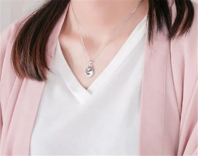 925 Silver Chain Аниме Kamisama Love камисама Кисс Томоэ кулон с лисичкой ожерелье 925 Рождественский подарок Хэллоуин ожерелье для косплея кулон подарок - Окраска металла: 925 Silver Chain