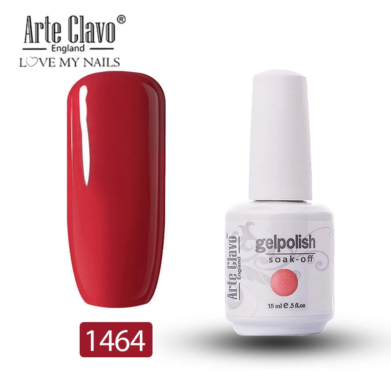 1464 Arte Clavo 15 мл 244 Цвет УФ-гель для ногтей База Светодиодный Гель-лак для ногтей Гибридный впитывающий лак для ногтей Краска Гель-лак Gellack - Цвет: 1464