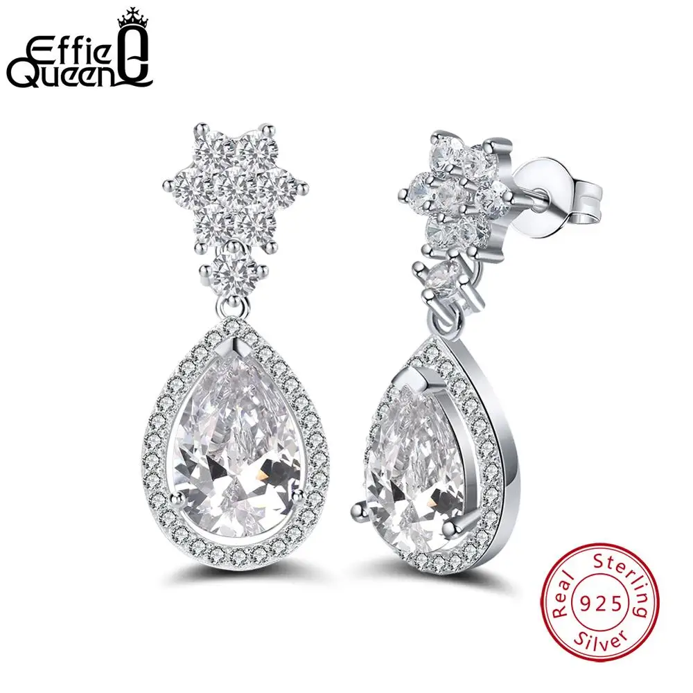 Effie Queen серьги из стерлингового серебра 925 пробы модные украшения циркония