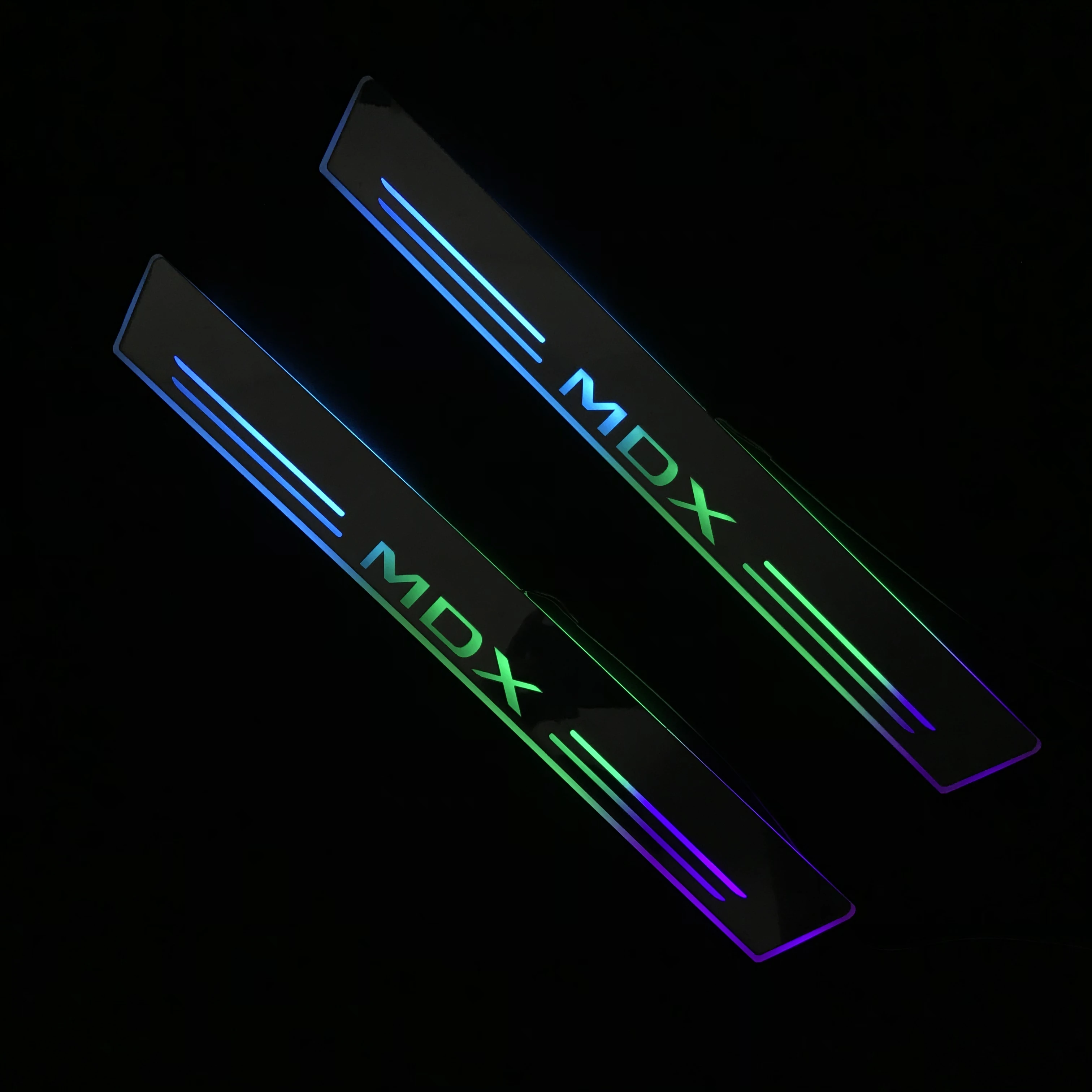 RQXR led движущиеся двери потертости для acura mdx динамический порог пластина плоская подкладка накладки rgb плавный свет, 2 шт