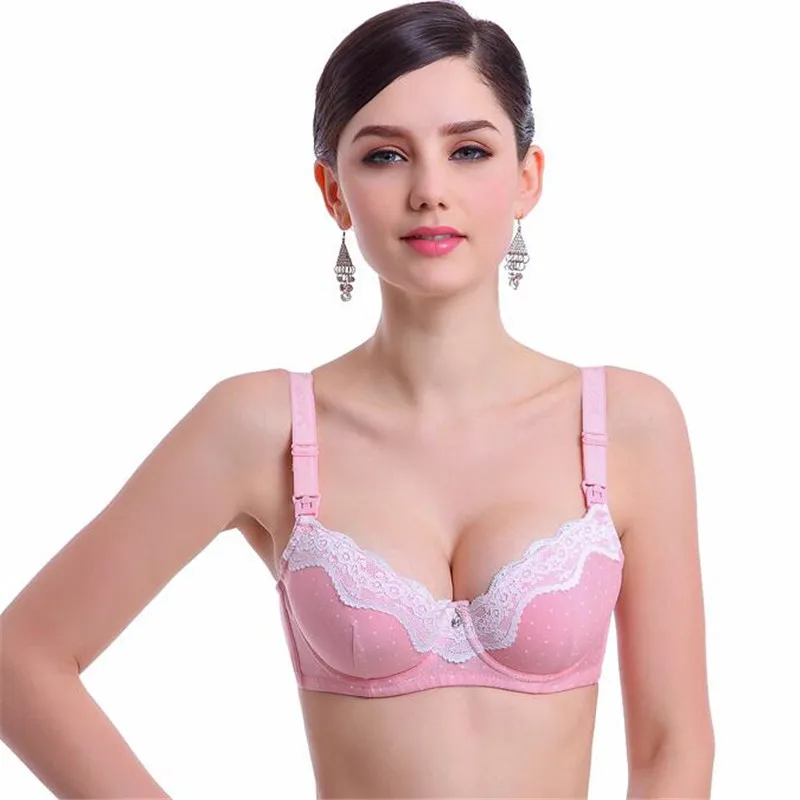 Pink Бюстгальтер для кормления грудью из хлопка и бамбукового волокна для беременных, бюстгальтер для сна для кормящих беременных женщин, нижнее белье - Цвет: Pink