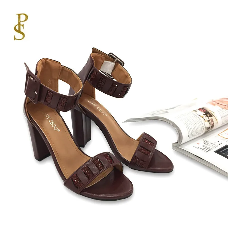 

Fashion elegant diamond Ankle Strap Women Summer Sandals Open shoes woman Ladies high heels pumps