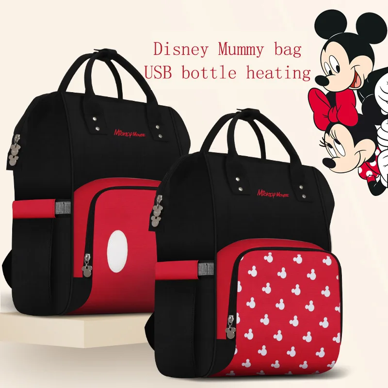 Сумка для подгузников disney, Usb, большая емкость, для мам, для мам, рюкзак для подгузников, органайзер для подгузников, для девочек, для мам, Влажные Сумки, прогулочная коляска