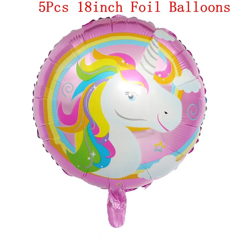 5pc 18inch balloon 7 Гигантский единорог воздушные шары гелиевый шар детский день рождения украшение Волшебный Единорог шагающий шар - Цвет: 5pc 18inch balloon 7