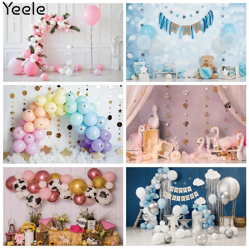 Фон Yeele для фотосъемки с хлопковым воздушным шаром реквизит дня рождения