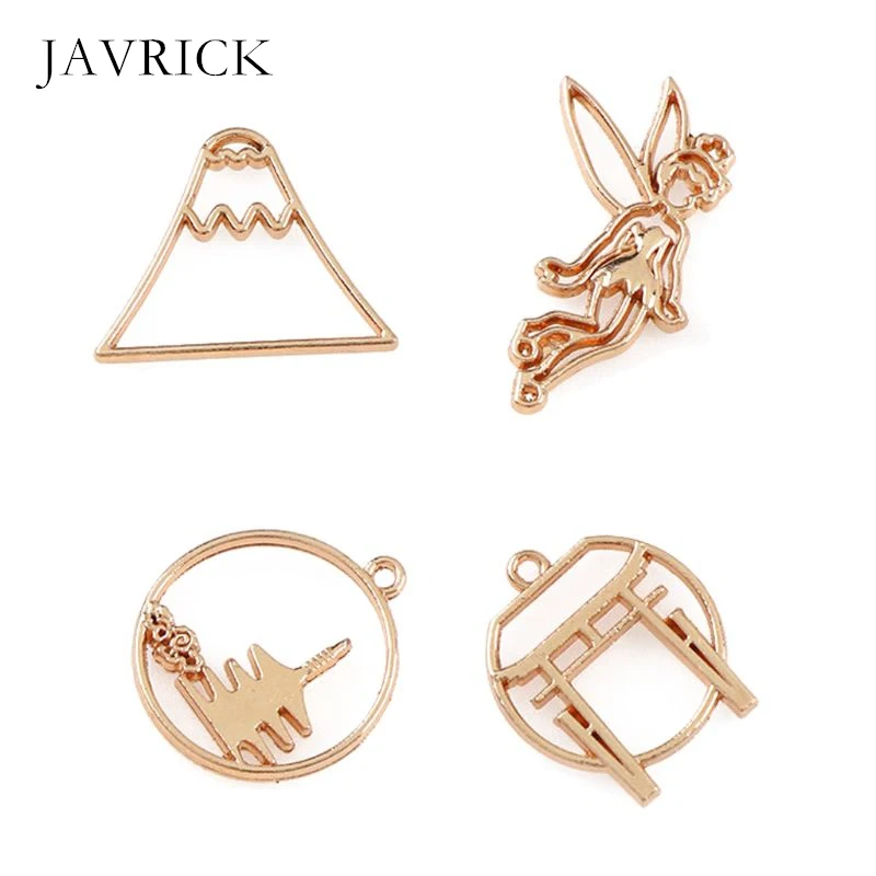 4 шт. японская Гора Фудзи УФ Рамка кулон открытая гнездовая оправа Смола ремесло