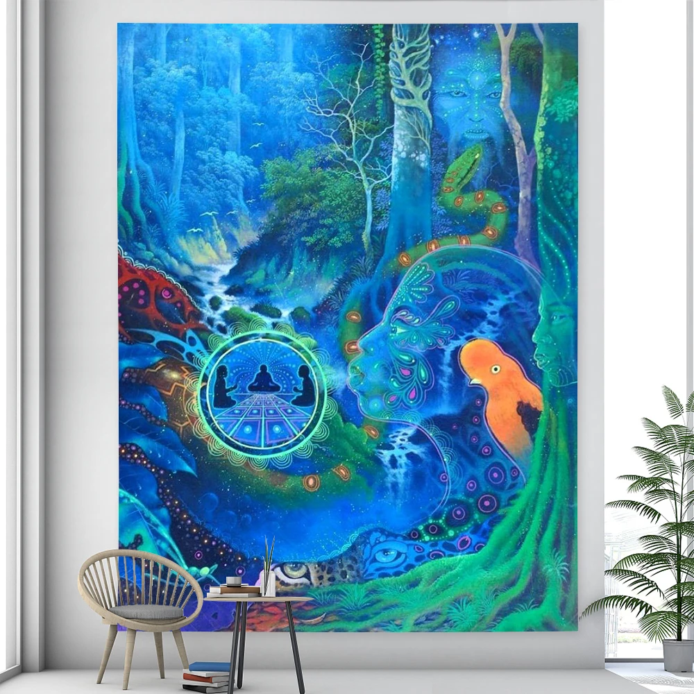 Абстрактная живопись гобелен для домашнего декора Мандала психоделический со