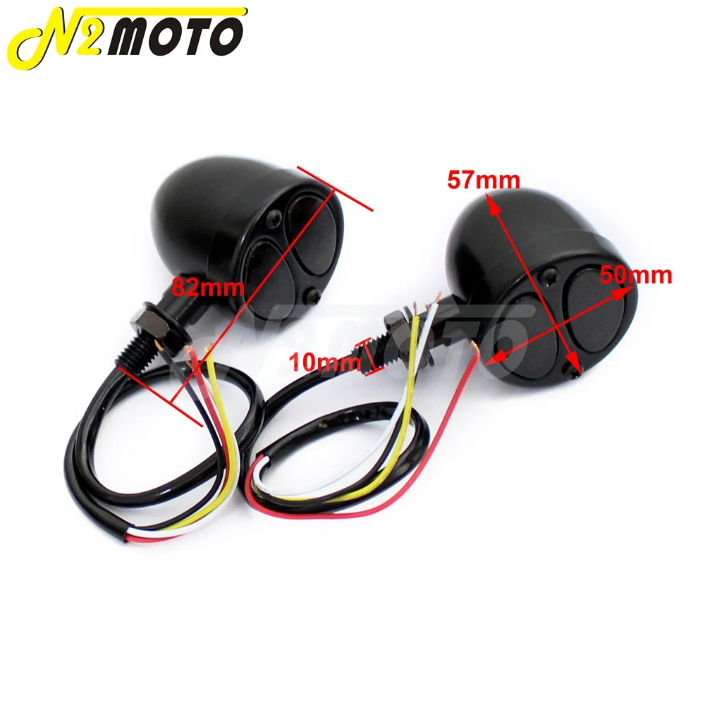 Хромированный светодиодный поворотник для мотоцикла Красный с янтарным