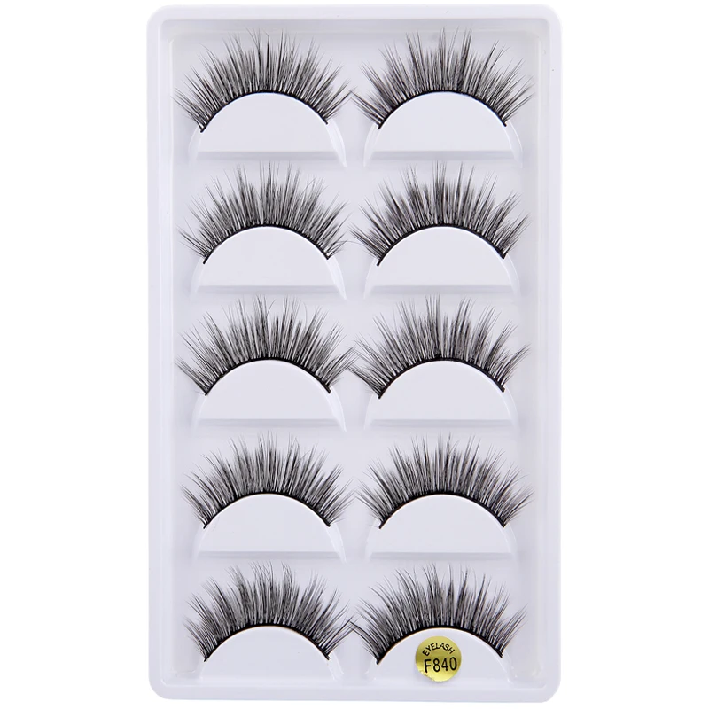 Накладные ресницы из 3D норки ручной работы пять пар мягких и удобных стеблей