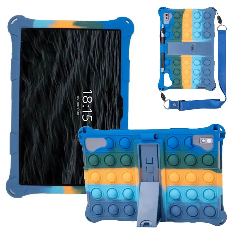 

Pop Push Bubble it силиконовый чехол для BQ 1025L Exion макс. для планшетов чехол-подставка с ремешком стилус для детей