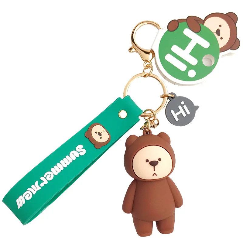 

Color Cartoon Lovely Resin Bell Cat Keyring Car Pendant Bag Ornament Trinket for Women Keychain Couple Best Friend Pet Jewelry