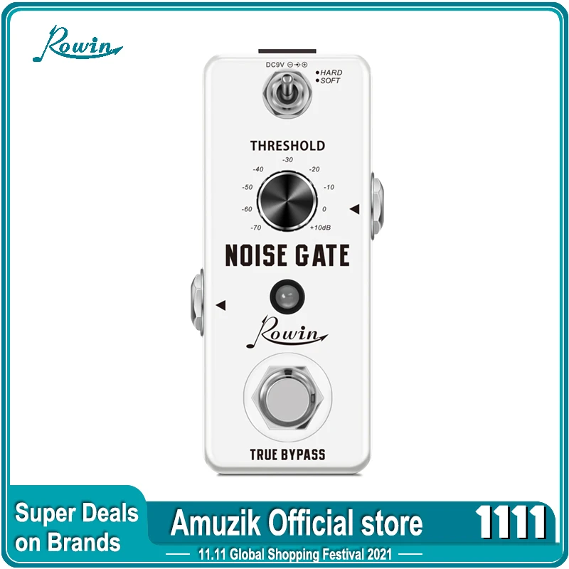 Rowin LEF-319 Guitar Noise Gate Pedal Noise Killer Pedals  Noise Suppression Effects For Electric Guitar Hard Soft 2 Modes