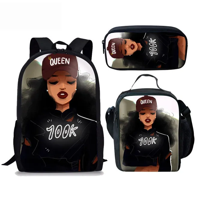 YQ4066CGK FORUDESIGNS/детские школьные сумки для детей, черная девочка, волшебная афро леди, с принтом, школьная сумка для подростков, сумка для книг на плечо, Mochila - Цвет: YQ4066CGK