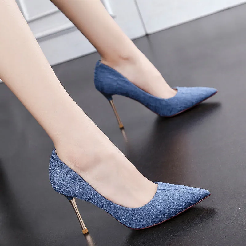 Туфли-лодочки женские на тонком каблуке 9 см Элегантные классические