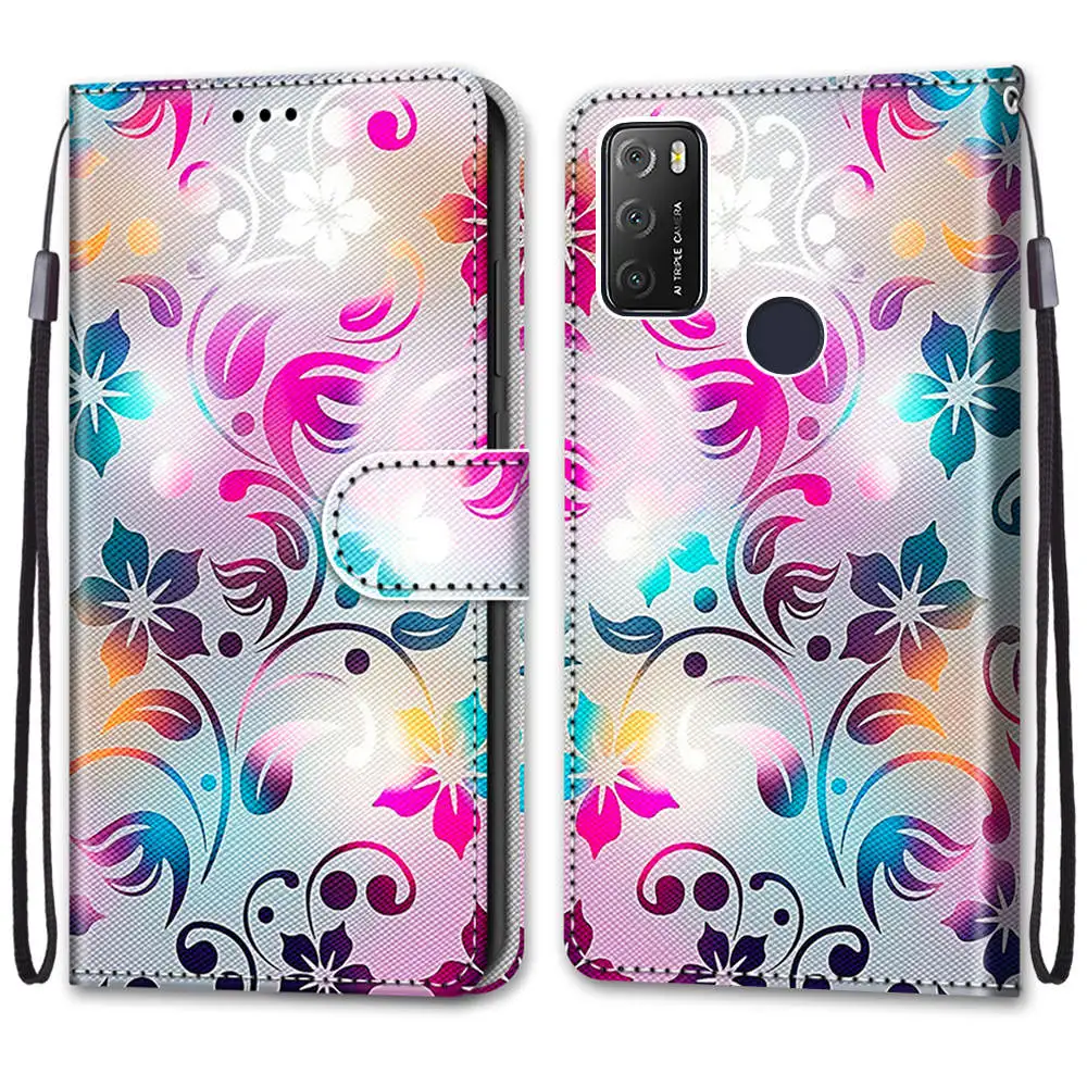 Футляр для Moto E6 Play E7 Plus G9 G8 Power кошелек с милым рисунком кошки и Льва держатель карт