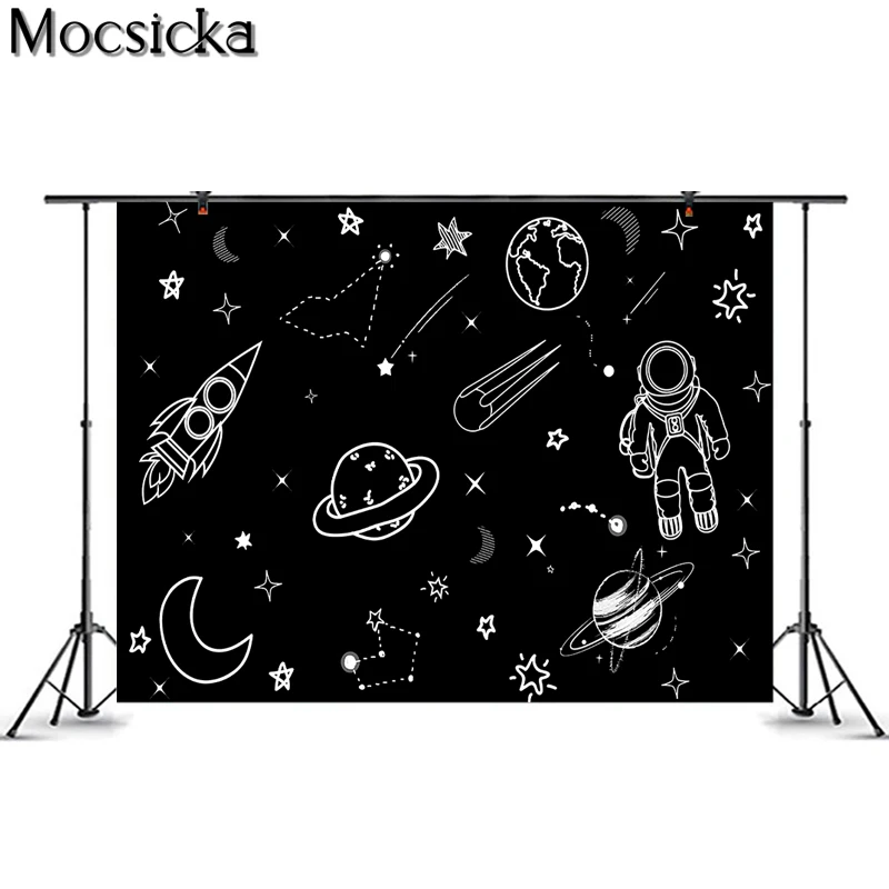 Mocsicka фон для фотосъемки астронавт планета реактивный Детский Стиль рисования