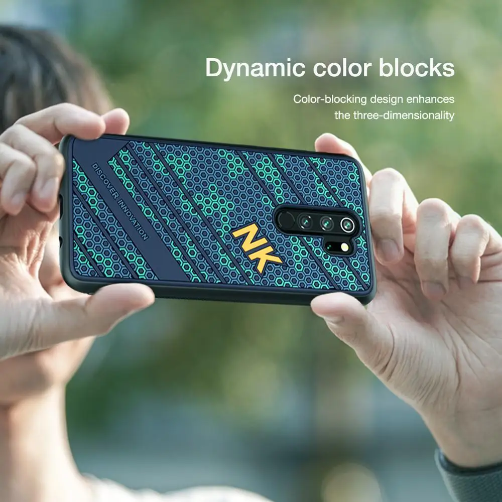 NILLKIN 3D текстурный чехол для Xiaomi Redmi Note 8 Pro с защитой от отпечатков пальцев