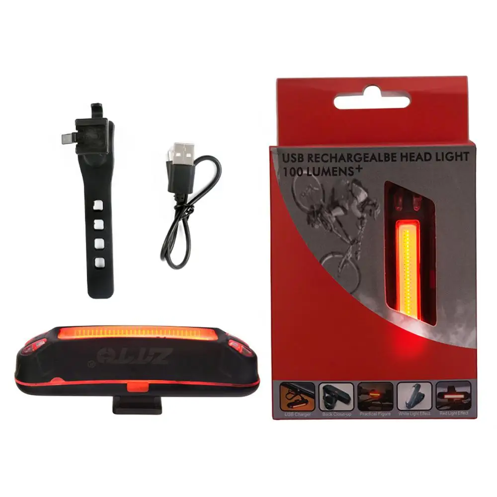 

USB Rechargeable Bike Lights 100LM Front/Rear LED Lights with Quick-Release Rubber Strap