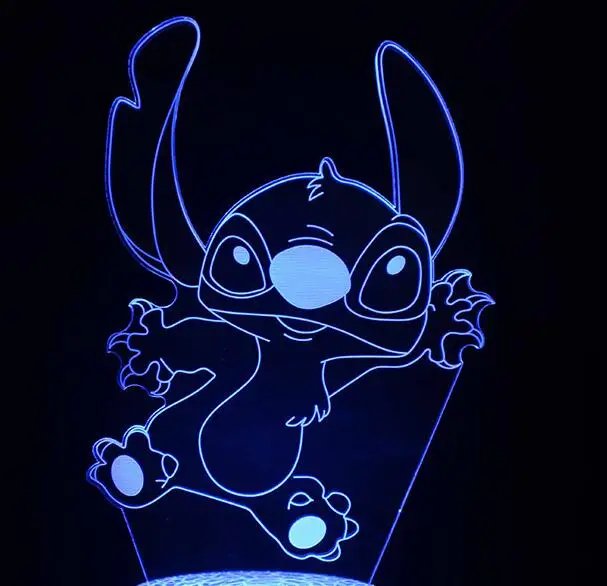 Stith 3d lamp 4 3D светодиодный светильник для спальни, настольный ночник, акриловая панель, кабель USB, 7 цветов, сменная Базовая лампа, детский подарок,, Прямая поставка - Испускаемый цвет: Stith 3d lamp 4