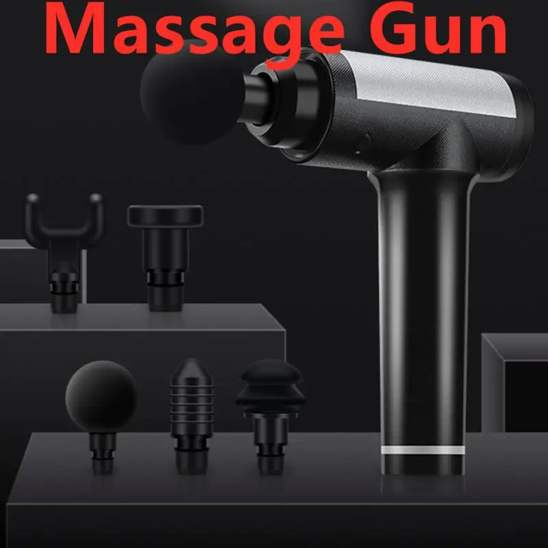 

7PCS/Set Low Noise Design Massager Gun Deep Massage Alleviate Pain Fascia Gun LCD Touch Display Massage Gun Smart Hit Fascia Gun