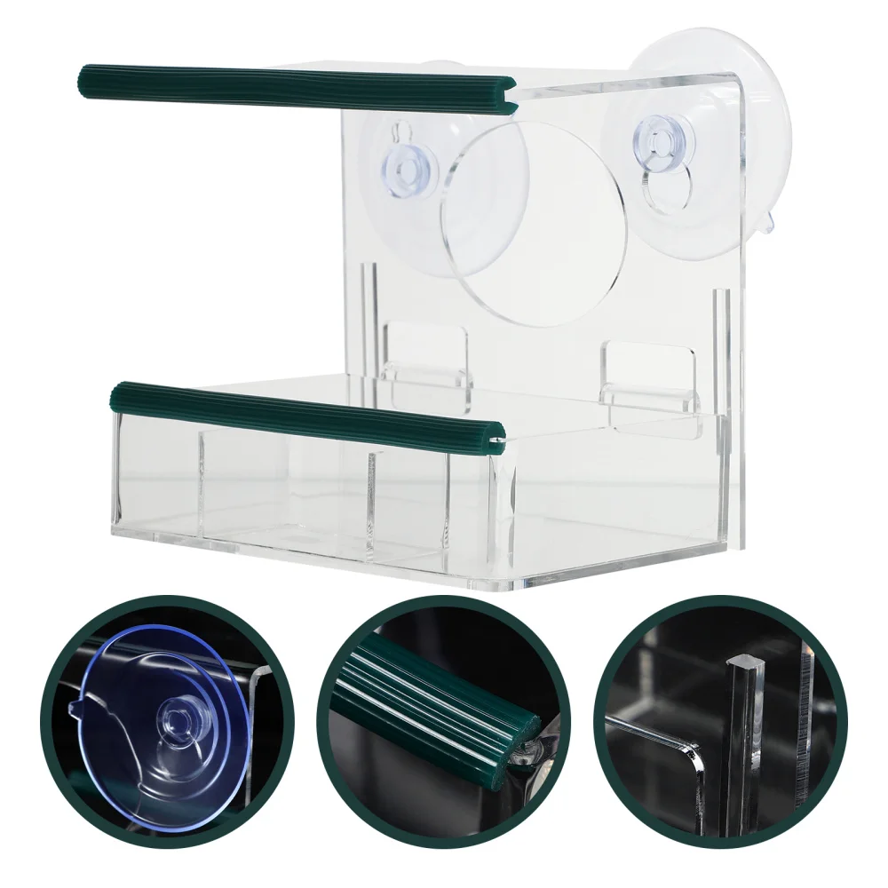 

1pc Bird Feeder with Suction Practical Bird Feeding Tool Acrylic Bird Feeder