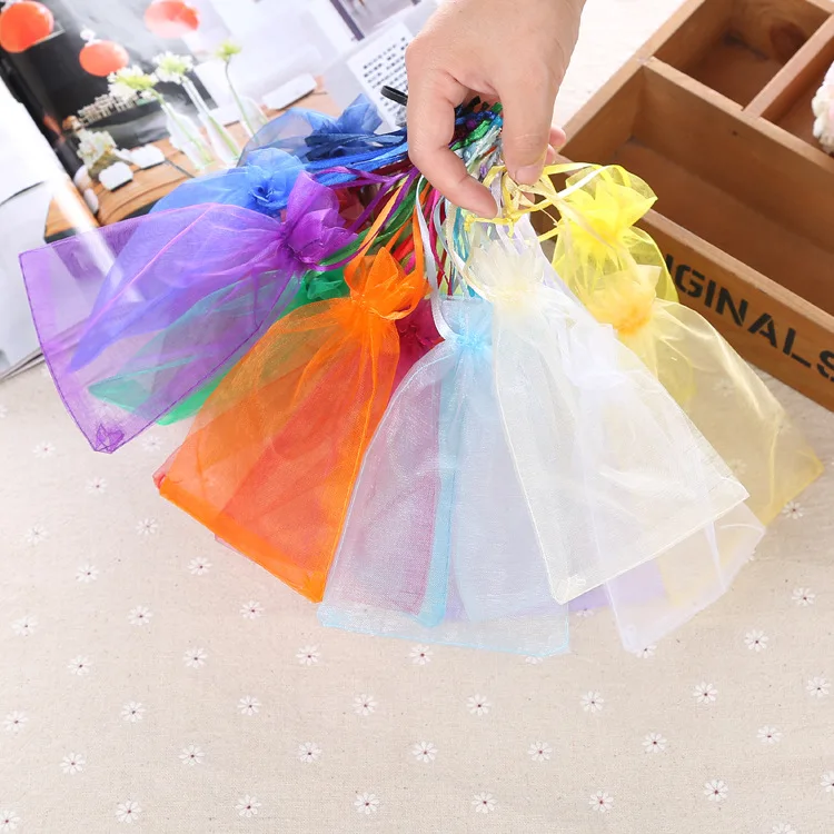 

100pcs/lot 7*9cm Organza Exquisite Gift Bag Christmas Gift, Jewelry Packaging Jewelry Display Supplies Various Sizes