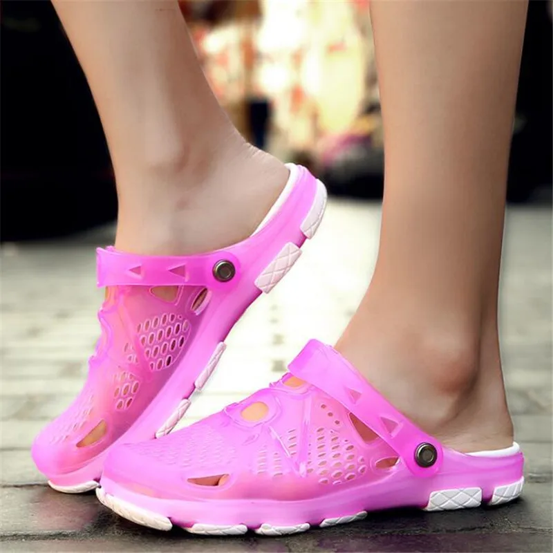 

Large size men's sandals 2021 summer new fashion transparent slipper mens casual platform breathable comfortable men shoes beach