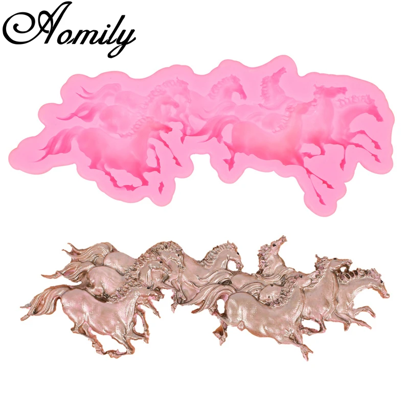 

Силиконовые формы Aomily в форме лошадей, форма для торта и шоколада, инструмент для украшения свадебного торта, формы для помадки, инструменты...