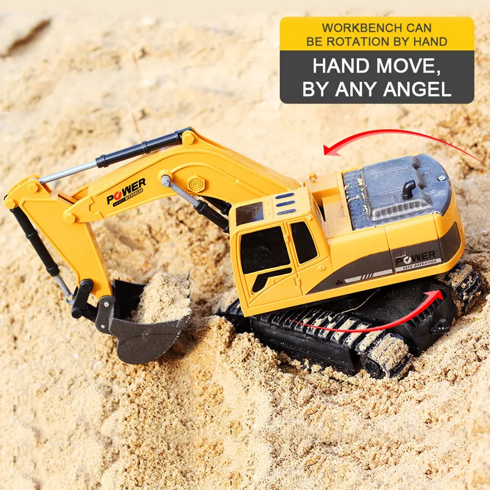 258-1 1/24 2 4G 6CH Многофункциональный 270 градусов вращение Пластик экскаватор на