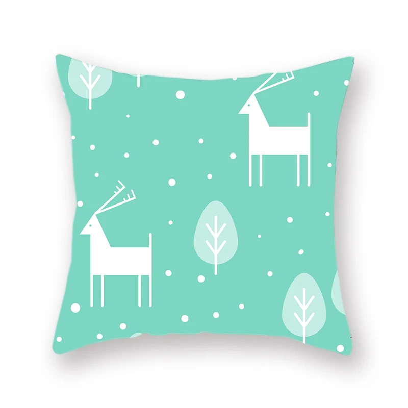Christmas Snowflake Simple Double-sided Polyester Pillowcase Elk Pattern 1pcs Red Geometric Sofa Decorative Cushion Cover | Дом и сад