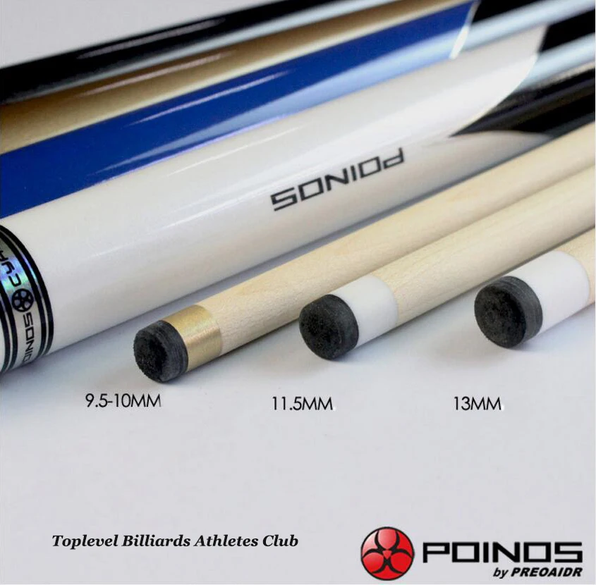 New Arrival POINOS Brand CY Billiard Pool Stick Cue Kit Tips 13/11.5/10mm Gold Blue White Black Colors Duarble China