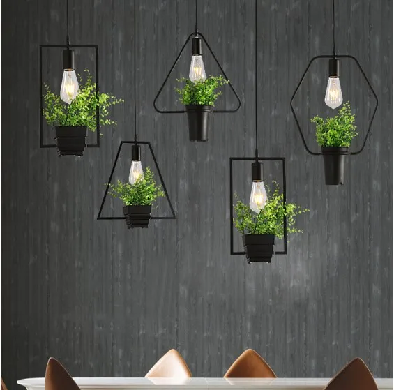 Подвесной светильник с растениями и цветами Современная креативная