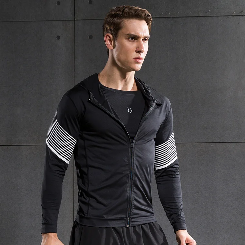Vansydical спортивная куртка для фитнеса мужчин с капюшоном Спортивная одежда бега