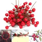 100 шт. 10 мм 12 мм Искусственные ягоды сахарница с рождественским подарком DIY искусственный цветок вишня жемчуг фрукты поставка