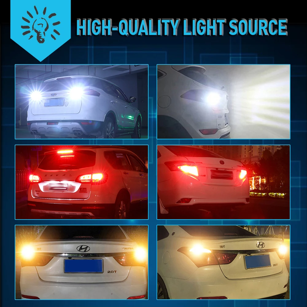 2x светодиодный 1156 P21W BA15S Canbus 3030 автомобильная лампа заднего хода DRL для Audi A4 B6 B7 B8 B9