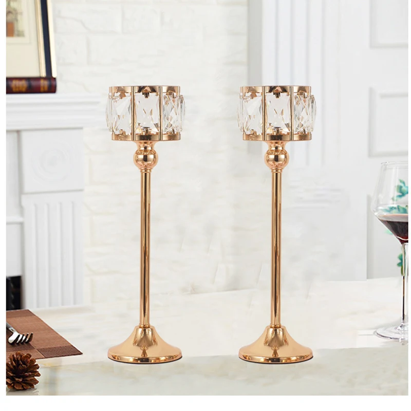 Роскошный хрустальный подсвечник Peandim золотой канделябр для свадьбы