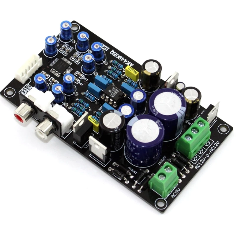 Собранный ЦАП Ak4490Eq Ak4490 Ii2S Поддержка 32 бит 768K Hi Fi декодер|Адаптеры AC/DC| |