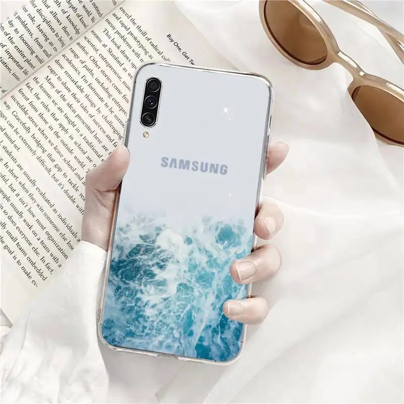 

The sea Water wave Waves Phone Cases Transparent Clear For Samsung Galaxy A71 A21s S8 S9 S10 plus note 20 ultra