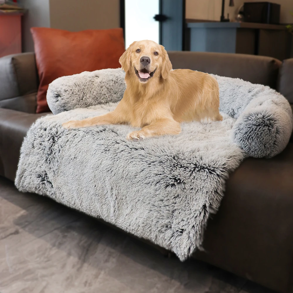 

Dog Sofa Bed Cover Calming Plush Mat Removable Pet Blanket Mattress Cat Beds Warm Sleep Cushion Pillow Couch Furniture Protector