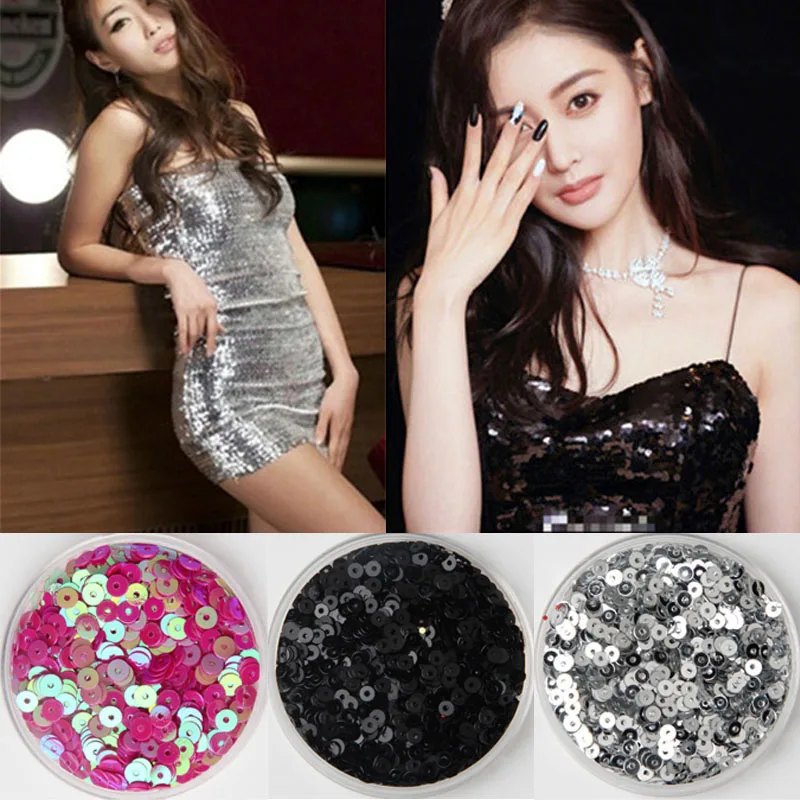 400 шт 6 мм Плоская Круглая ПВХ Рассыпчатая блестка с пайетками Свадебная женская