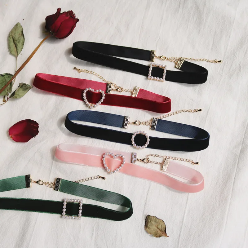 Velvet Cross Cupid Imitation Pearls Love Heart Sexy Choker Short Chain Necklace for Women Girls Gifts Halloween | Украшения и