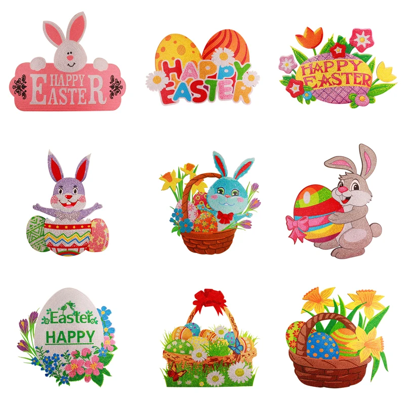 Набор для творчества алмазная живопись Пасхальный кролик яйца венок Хрустальная