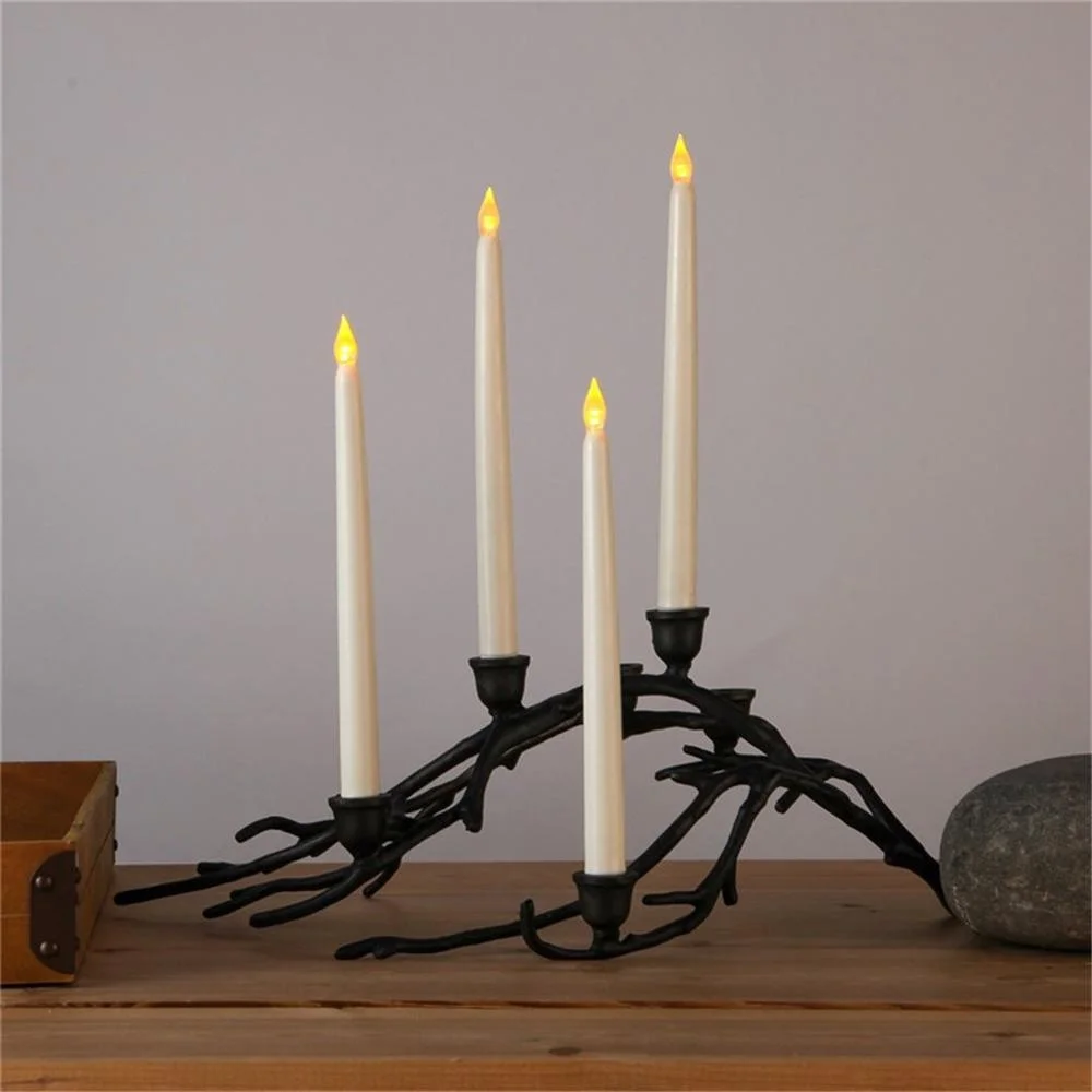 

6 Pieces Remote Control LED Electronic Taper Candles With Black Wick,Timer Flameless LED Candles For Wedding Birthday Holiday