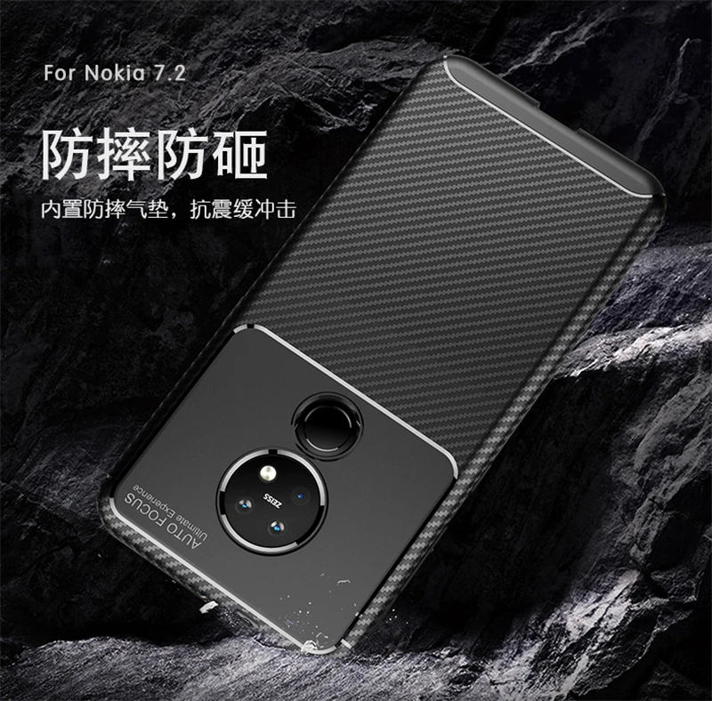 

For Nokia 7.2 Case Business Soft Fundas Silicone Coque TPU Rubber Protective Phone Case For Nokia 7.2 6.2 Cover For Nokia 7.2