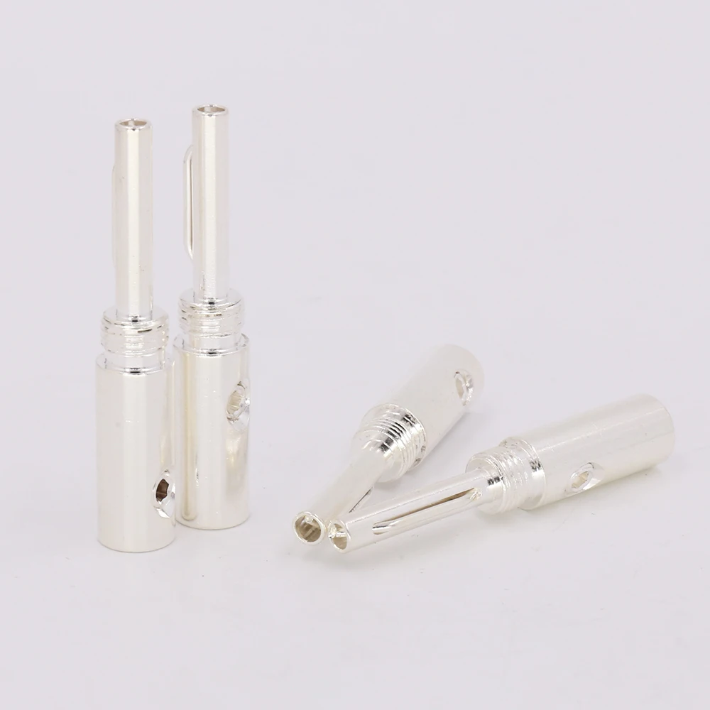 8 шт./лот посеребренный Банановый штекер Адаптер банан серебряные соединители